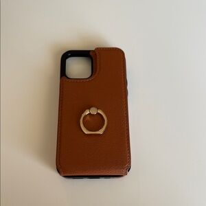 Brown Leather Phone Case with Ring Holder
